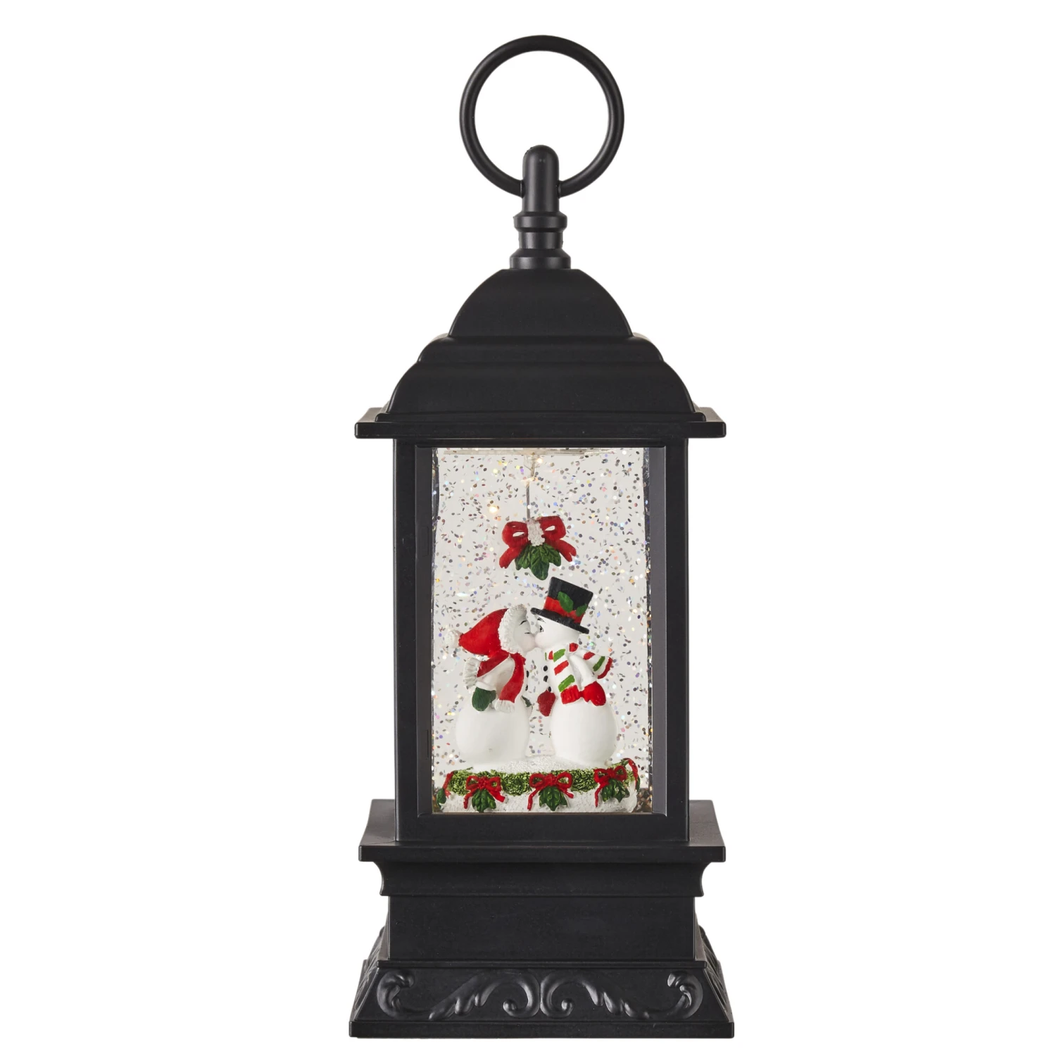 Animated Kissing Snowmen Under The Mistletoe Lighted Water Lantern 2 Animated Kissing Snowmen Under The Mistletoe Lighted Water Lantern - Image 2
