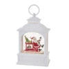 Bar Cart Santa White Glitter Lighted Water Lantern 9.75