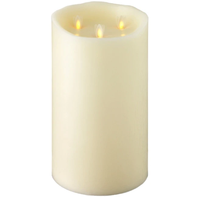 Triple Moving Flame 6 X 10 Inch Flameless Pillar Candle 1 Triple Moving Flame 6 X 10 Inch Flameless Pillar Candle