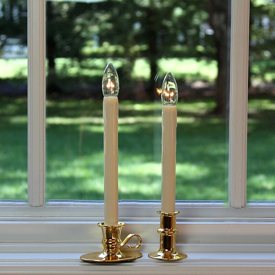 Ultra Bright Adjustable LED Cordless Window Candle Dual Sided Bulb - Timer - Brass Finish 5 Ultra Bright Adjustable LED Cordless Window Candle Dual Sided Bulb - Timer - Brass Finish - Image 5