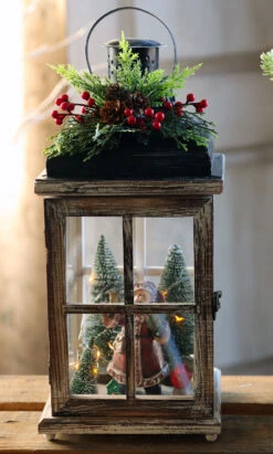 Battery Operated Lighted Wood Lantern - Santa Clause Christmas Scene 15.25 Inch 8 Battery Operated Lighted Wood Lantern - Santa Clause Christmas Scene 15.25 Inch -Christmas Decoration Discount 2424730 santa door closed