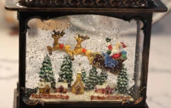 11 Inch Decorative Bronze Water Lantern With Flying Santa In Swirling Glitter 6 11 Inch Decorative Bronze Water Lantern With Flying Santa In Swirling Glitter -Christmas Decoration Discount 2499030 santa inside