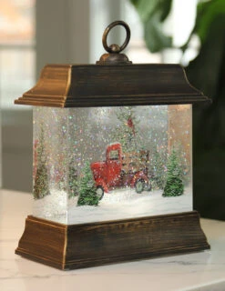9.5 Inch Woodland Truck Scene Lighted Water Lantern In Swirling Glitter 6 9.5 Inch Woodland Truck Scene Lighted Water Lantern In Swirling Glitter -Christmas Decoration Discount 2535230 truck 3