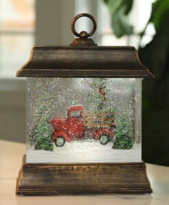9.5 Inch Woodland Truck Scene Lighted Water Lantern In Swirling Glitter 7 9.5 Inch Woodland Truck Scene Lighted Water Lantern In Swirling Glitter -Christmas Decoration Discount 2535230 truck 4