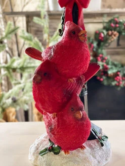 Battery Operated Lighted Resin Street Lamp With Cardinals - 14.5 Inch -Christmas Decoration Discount 2596890 close body