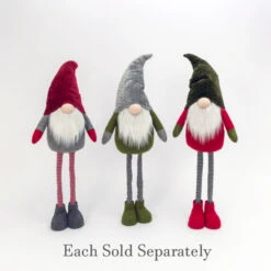 Holiday Gnome With Extendable Legs - Green Hat, Striped Legs - 46 Inch -Christmas Decoration Discount 2597440 2 1