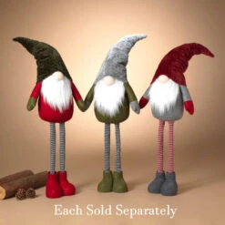 Holiday Gnome With Extendable Legs - Red Hat, Striped Legs - 46 Inch -Christmas Decoration Discount 2597740 3