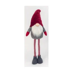 Holiday Gnome With Extendable Legs - Red Hat, Striped Legs - 46 Inch -Christmas Decoration Discount 2597740 red main