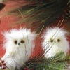 White Owls Ornaments Set Of 3 - 4.5 Inch