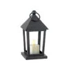 Moving Flame Metal Lantern With Moving Flame Tealight - 6.5 Inch