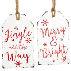 Gift Tag Ornament - 12 Inch Assorted 2 -Christmas Decoration Discount 3836336