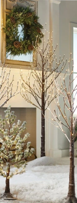 7 Foot Lighted Snowy Tree 280 Warm White LED - Indoor Outdoor - Steady On Or Twinkle From RAZ -Christmas Decoration Discount 3900937 2