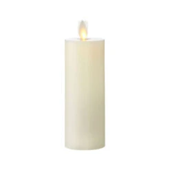 2 X 6 Inch Moving Flame Ivory Wax Unscented Flat Votive Candle - Remote Ready