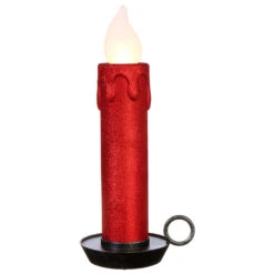 22.5 Inch Large Flickering Flame Red Glitter Christmas Candle -Christmas Decoration Discount 3916533 main image red candle