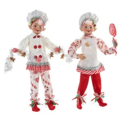 Set Of 2 Kringle Candy Co.16 Inch Posable Elf Asst Of 2 -Christmas Decoration Discount 4002228