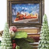 Santa Polar Express Lighted Water Lantern Frame With Swirling Glitter