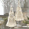 14 Inch Geometric Lighted Tree With Silver Swirling Glitter