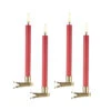 Uyuni 6 Inch Clip On Red Taper Candles Set Of 4 - Remote Ready