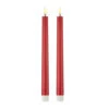 Uyuni 11 Inch Red Taper Candle Set Of 2 - Remote Ready