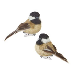 3.5 Inch Clip On Chickadee Bird Ornament (Set Of 2)