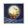 Flying Santa's Sleigh Lighted Canvas Print With White Wood Frame 19.5 Inch - From RAZ
