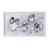 Ice Skating Snowman And Penguins Lighted Canvas Print White Wood Frame- 23.75 Inch