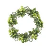 6.5 Inch Green And Crystal Beaded Mini Wreath - Candle Ring NEW 2022
