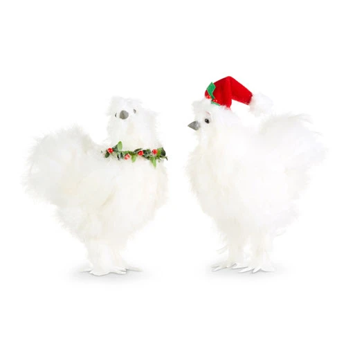 8 Inch Silky Christmas Chicken Ornament Set Of 2 Assorted - NEW 2023 1 8 Inch Silky Christmas Chicken Ornament Set Of 2 Assorted - NEW 2023