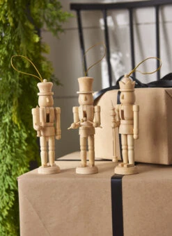 Nutcracker Wooden Ornaments 5.5 Inch - Set Of 3 NEW 2023