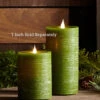 Simplux LED Designer Candle Green Flat Top - Moving Flame 3.5x5