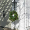 5.6 Feet Iron And Glass Candle Lantern And Wreath Holder