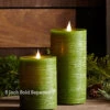 Simplux LED Designer Candle Green Flat Top - Moving Flame 3.5x7