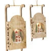Set Of 2 LED Sled Cut Out Wood Ornament - 6 Hour Timer