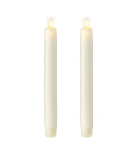 Remote Control 8 Inch Ivory Moving Flame Taper Candle Set - 2 1 Remote Control 8 Inch Ivory Moving Flame Taper Candle Set - 2