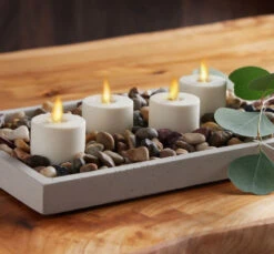 Set Of 4 Luminara Moving Flame Tealights - Remote Ready -Christmas Decoration Discount 99246 1