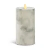 Luminara 6.5 Inch Marble Moving Flame Pillar Remote Ready