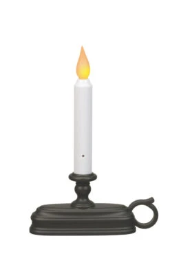 Dual Color Window Candle Amber / Warm White - Aged Bronze