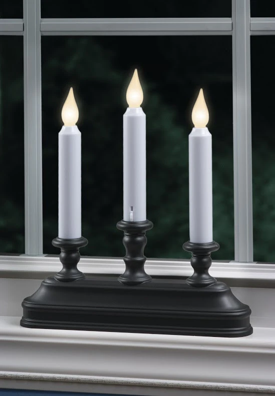 Aged Bronze 3-Tier Battery Operated Window Candle 1 Aged Bronze 3-Tier Battery Operated Window Candle