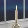 Warm White Christmas Window Candle With Timer Pewter Finish