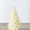 Uyuni 4.25 X 8 Inch Ivory Christmas Tree Candle - Remote Ready