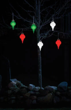 Illuminating Red Outdoor LED Pulsing 10" Finial - Battery Powered Light Sensor -Christmas Decoration Discount WP600 WP660 WP680 night 1