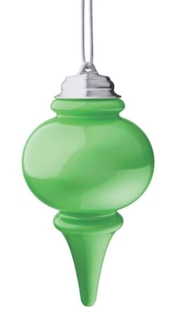 Illuminating Green Outdoor LED Pulsing 10" Finial - Battery Powered Light Sensor
