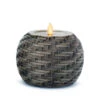 Luminara Round Embossed Basket Weave Candle 4.5 X 4 Remote Ready