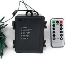 Battery Operated Cluster Lights 15 Foot Garland - 120 Warm White LED's On Green Wire With Remote RAZ -Christmas Decoration Discount battery pack for cluster lights