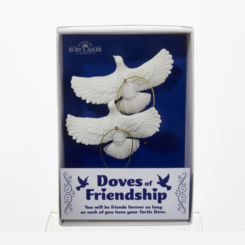 Christmas Ornament - Friendship Dove Set Of 2 - 4.5in 1 Christmas Ornament - Friendship Dove Set Of 2 - 4.5in