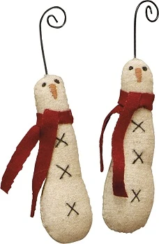 Christmas Ornament - "Skinny Snowman Ornaments" - Set Of 6