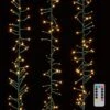 Cluster Battery Lights - 120 Warm White LED Lights - Green Wire - 15ft