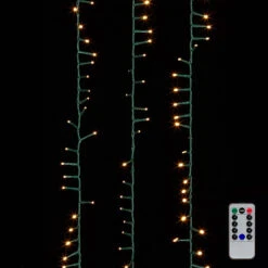 Cluster Garland Lights - 500 Warm White LED Lights - Green Wire - 36.5ft