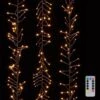 Cluster Garland Lights - 600 Warm White LED Lights - Brown Wire - 19ft