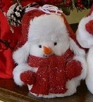 Decorative Figurine - "Red Cap Snowman" - Small 7"